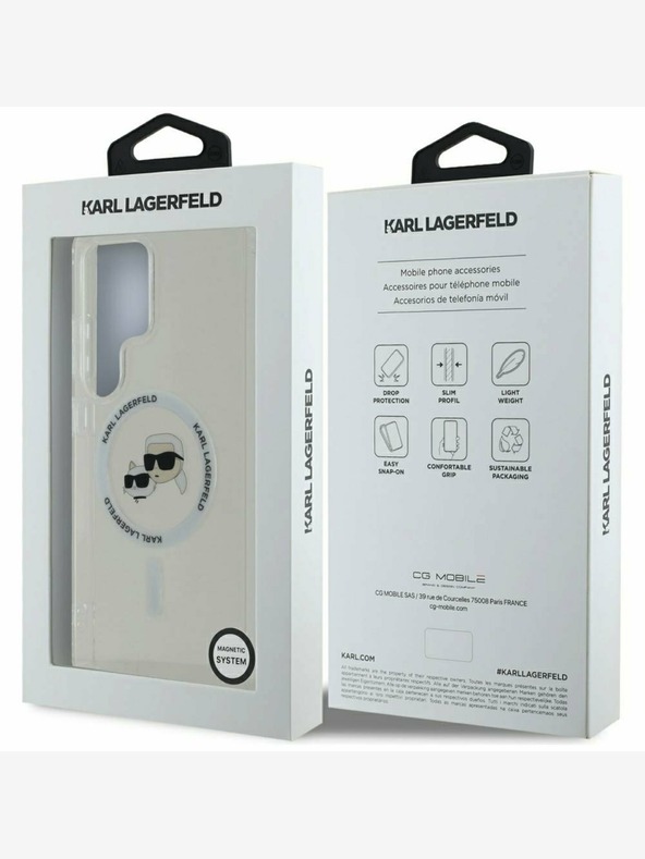 Karl Lagerfeld Karl Lagerfeld IML K&CH Heads MagSafe Back Cover za Samsung Galaxy S25 Ultra Transparent