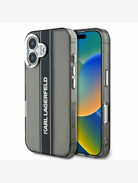 Karl Lagerfeld Karl Lagerfeld IML Stripe Logo Back Cover za iPhone 16 Black