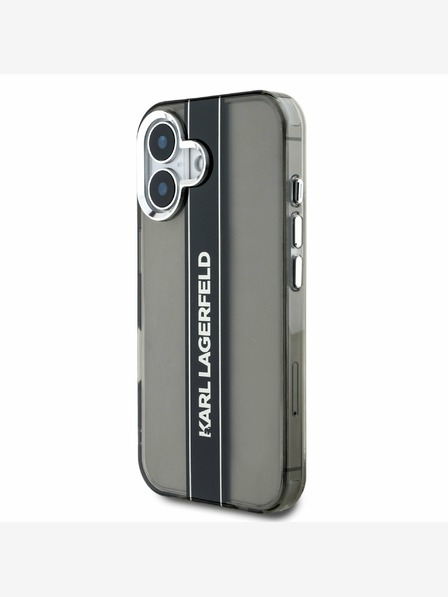 Karl Lagerfeld Karl Lagerfeld IML Stripe Logo Back Cover za iPhone 16 Black