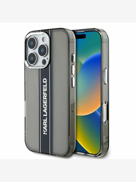 Karl Lagerfeld Karl Lagerfeld IML Stripe Logo Back Cover za iPhone 16 Pro Black