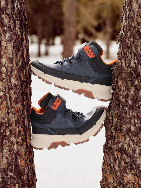 Geox Tmavo modrá chlapčenské členkové topánky Geox Flexyper Plus