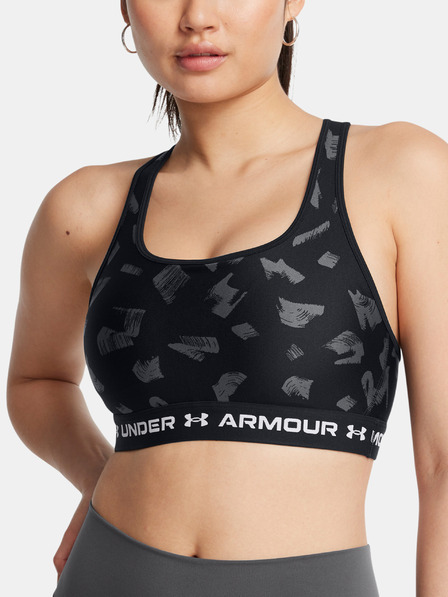 Under Armour Ženski nedrček  Under Armour Crossback Mid Print-BLK