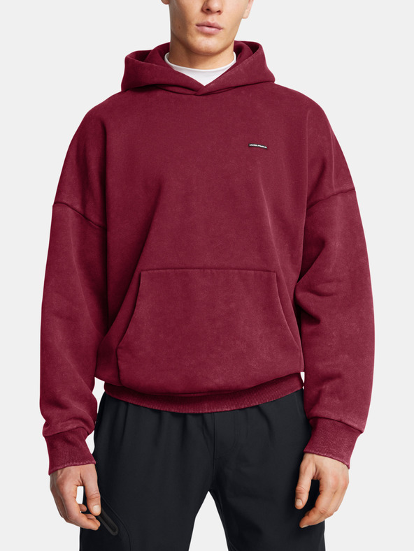 Under Armour Moški pulover  Under Armour UA Icon HWT Flc Wash OS Hood-RED