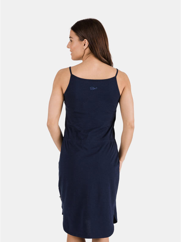 Sam 73 Temno modra ženska obleka s kravato SAM 73