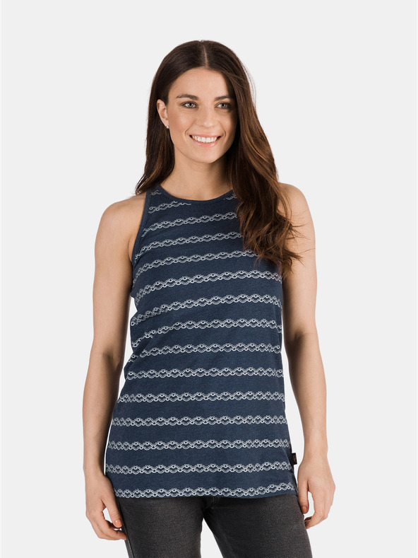 Sam 73 Temno modra ženska vzorčasta majica SAM 73