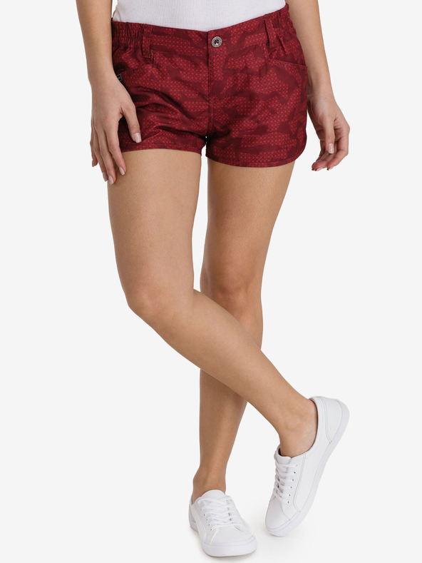 Sam 73 Rdeče ženske kratke hlače z vzorcem SAM 73