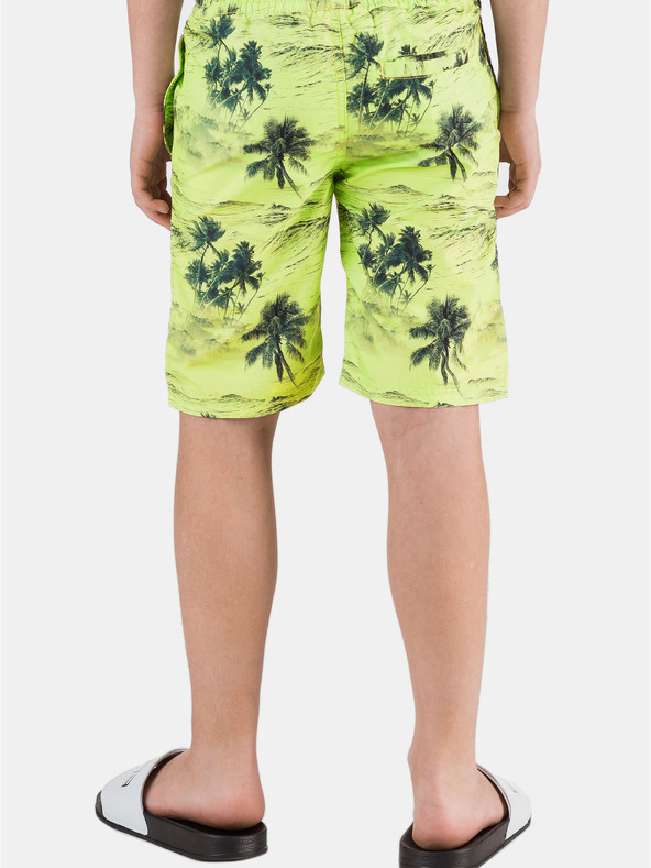 Sam 73 Rumeno-zelene deške kopalke z vzorcem SAM 73