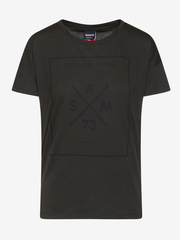 Sam 73 Temno zelena ženska majica s potiskom SAM 73