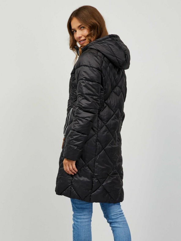 Sam 73 Črna ženska prešita jopa s kapuco Sam 73