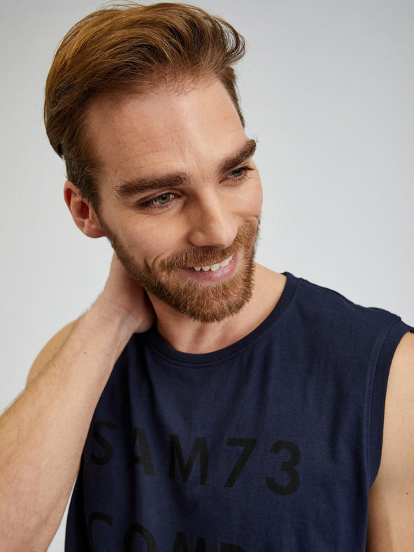 Sam 73 Temno modra moška majica s kratkimi rokavi SAM 73 Edgar