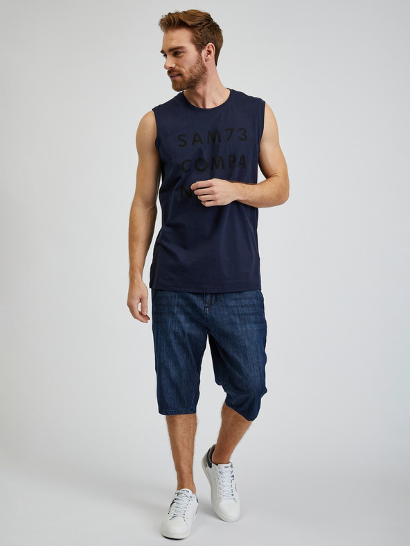 Sam 73 Temno modra moška majica s kratkimi rokavi SAM 73 Edgar