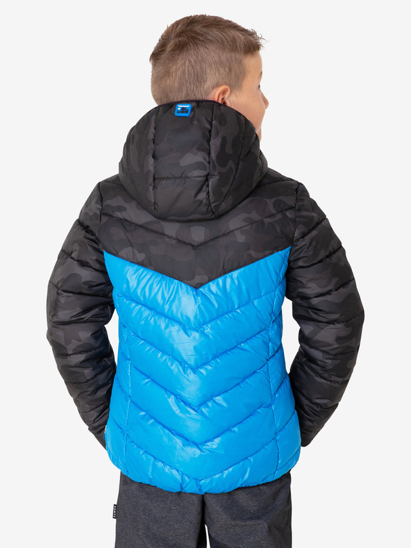 Sam 73 Črno-modra fantovska prešita jakna s kapuco SAM 73 Jerry