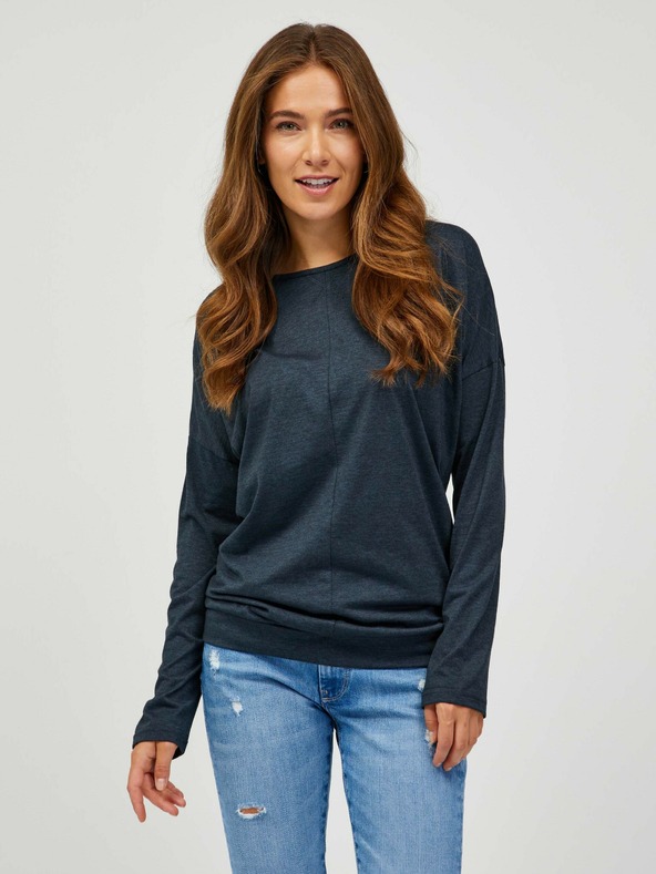 Sam 73 Črna ženska majica z dolgimi rokavi SAM 73 Azuka