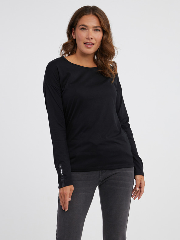 Sam 73 Črna ženska majica z dolgimi rokavi SAM 73 Patty