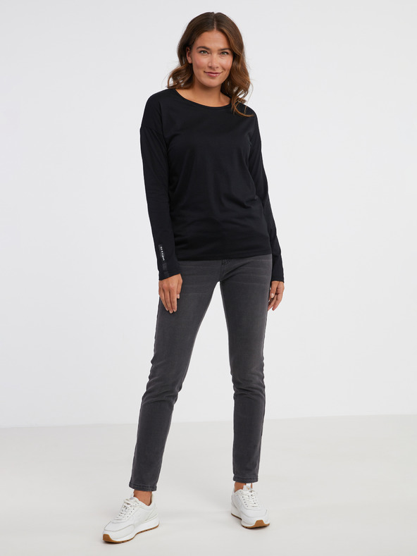 Sam 73 Črna ženska majica z dolgimi rokavi SAM 73 Patty