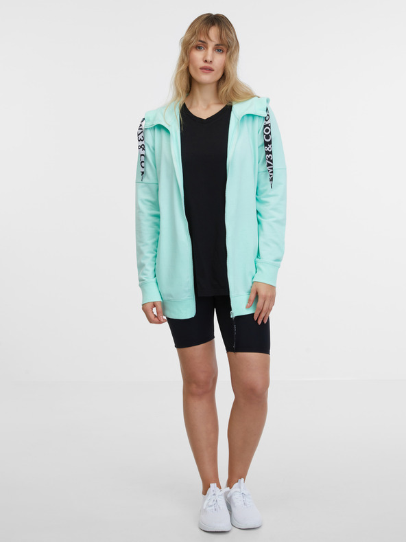 Sam 73 Turkizna ženska jopa s kapuco na zadrgo SAM 73 Lisa