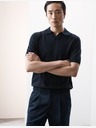 Marks & Spencer Pletena polo majica iz čiste zelo fine merino volne Marks & Spencer mornarsko modra