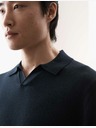 Marks & Spencer Pletena polo majica iz čiste zelo fine merino volne Marks & Spencer mornarsko modra