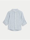 Marks & Spencer Srajca brez ovratnika iz visokega platna (1-8 let) Marks & Spencer modra