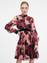 Orsay Rdeča vzorčasta ženska obleka do kolen ORSAY