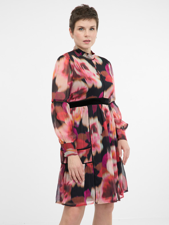 Orsay Rdeča vzorčasta ženska obleka do kolen ORSAY