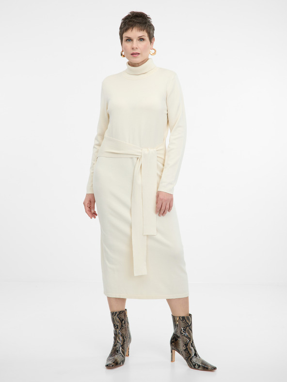 Orsay Krem ženska obleka ORSAY