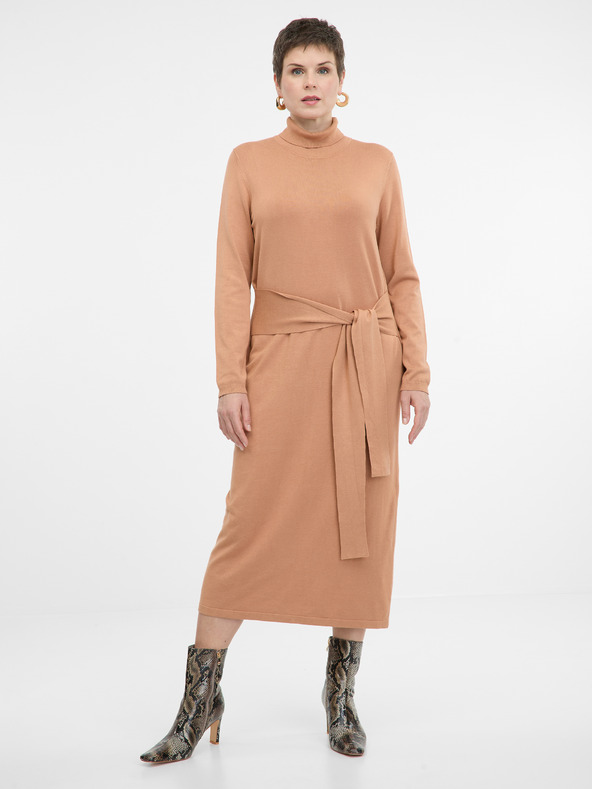 Orsay Svetlo rjava ženska midi obleka ORSAY