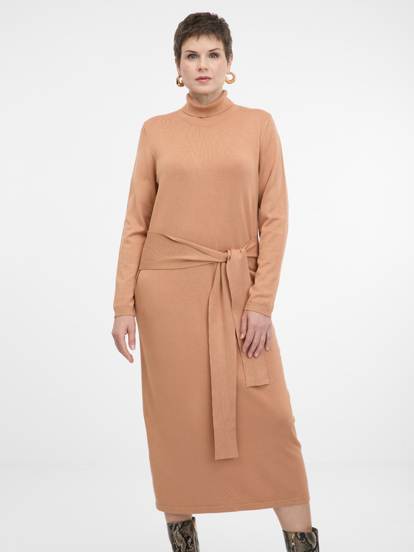 Orsay Svetlo rjava ženska midi obleka ORSAY