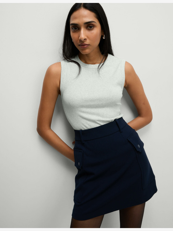 Marks & Spencer Rebrasta majica iz visokega bombaža Marks & Spencer siva