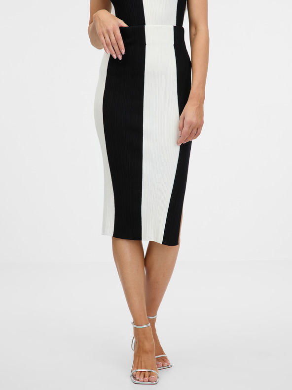 Orsay Črno-belo žensko črtasto krilo ORSAY