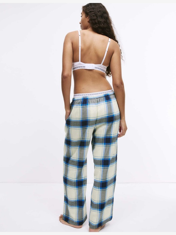 Marks & Spencer Kaste pižamske hlače Marks & Spencer s širokimi nogavicami iz bombažne mešanice mornarsko modre barve