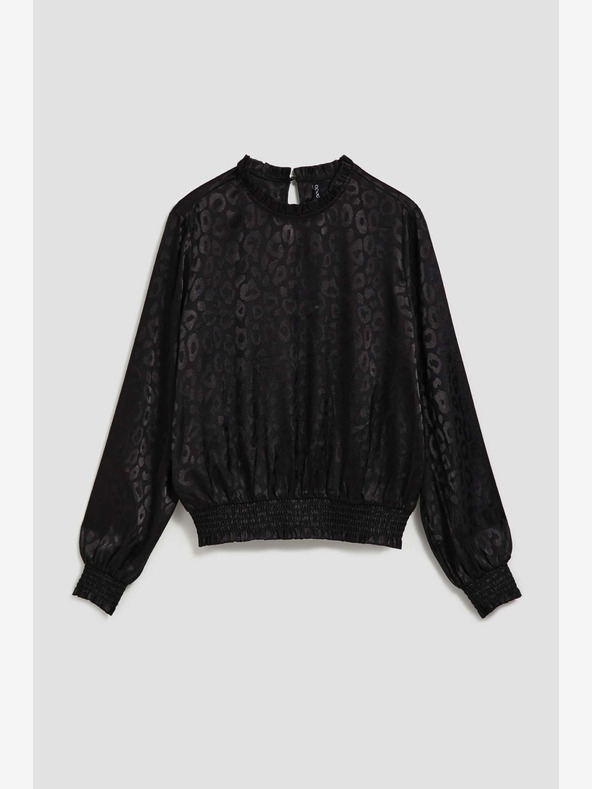 Moodo Moodo črna majica z nabranimi rokavi