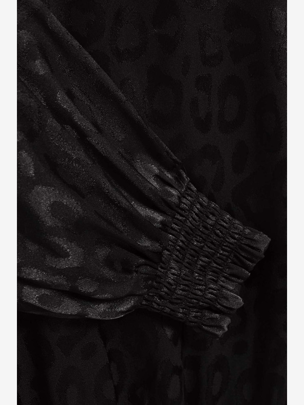 Moodo Moodo črna majica z nabranimi rokavi