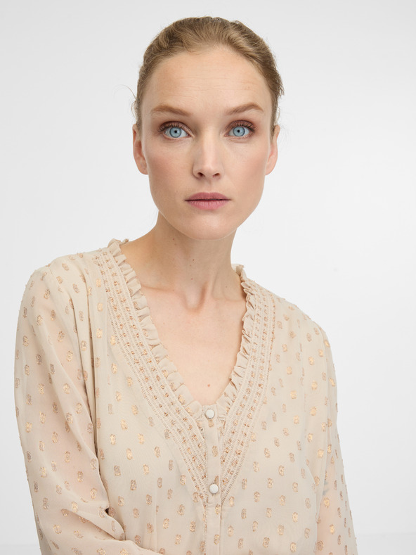 Orsay Bež ženska bluza z dolgimi rokavi ORSAY