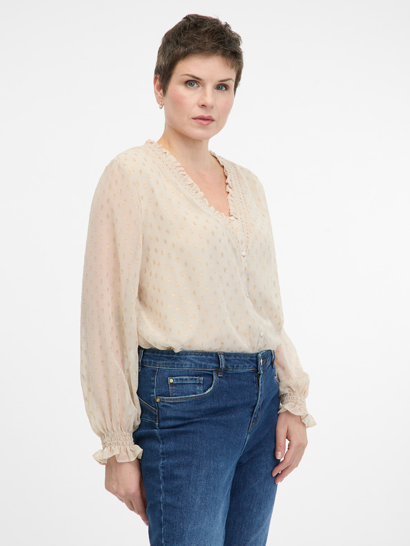 Orsay Bež ženska bluza z dolgimi rokavi ORSAY