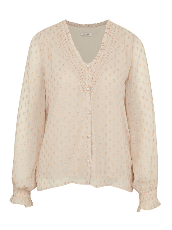 Orsay Bež ženska bluza z dolgimi rokavi ORSAY