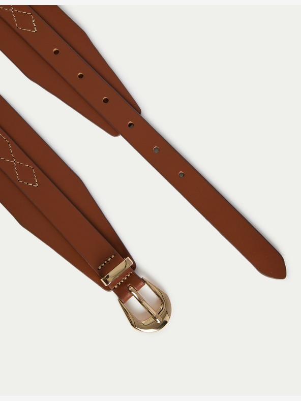 Marks & Spencer Širok usnjen pas Marks & Spencer rjave barve