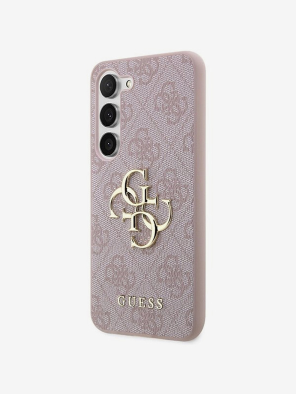 Guess PU 4G Metal Logo Zadní Kryt pro Samsung Galaxy A55 5G Pink Ovitek za telefon