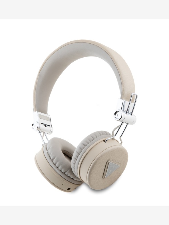 Guess Guess PU zrnat trikotni logotip ENC Brezžične slušalke Beige