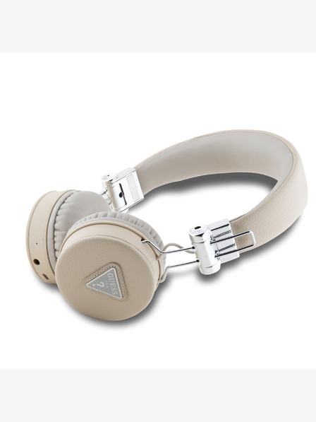 Guess Guess PU zrnat trikotni logotip ENC Brezžične slušalke Beige
