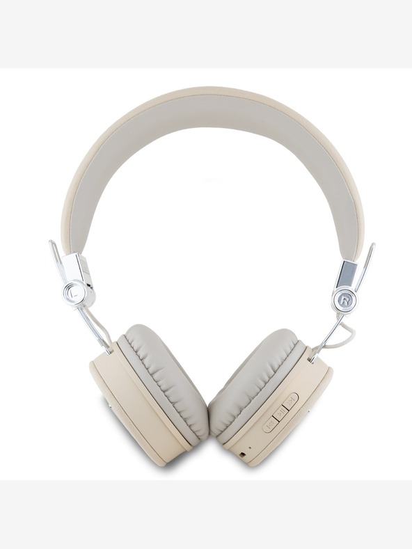 Guess Guess PU zrnat trikotni logotip ENC Brezžične slušalke Beige