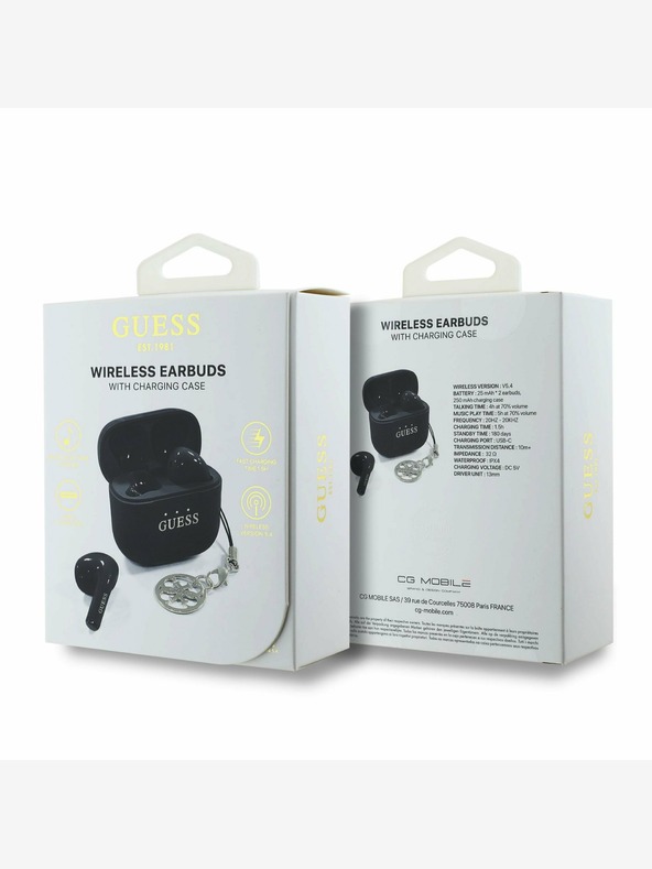 Guess Brezžične slušalke črne Guess Classic