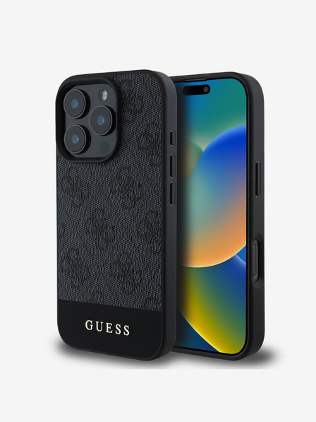 Guess Guess PU 4G Stripe Back Cover za iPhone 16 Pro Max Grey