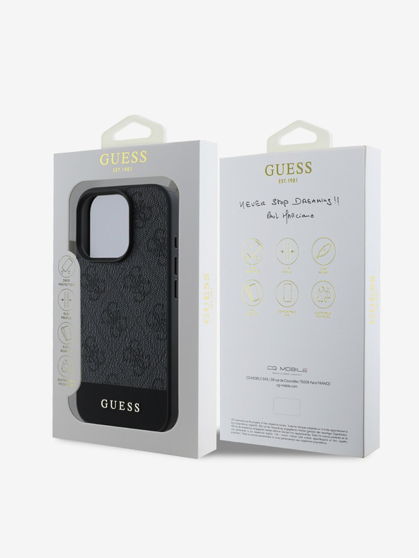 Guess Guess PU 4G Stripe Back Cover za iPhone 16 Pro Max Grey