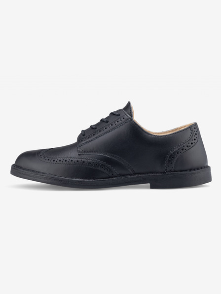Vasky Ženski črni usnjeni pol škornji - pomlad / jesen, čevlji Vasky Brogue Low Noir