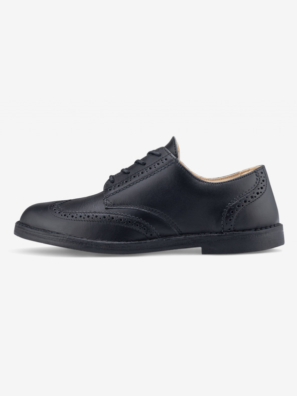 Vasky Ženski črni usnjeni pol škornji - pomlad / jesen, čevlji Vasky Brogue Low Noir