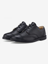 Vasky Ženski črni usnjeni pol škornji - pomlad / jesen, čevlji Vasky Brogue Low Noir