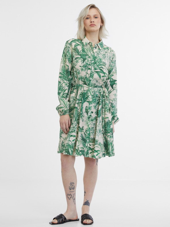 Orsay Zeleno-bež ženska srajčna obleka ORSAY