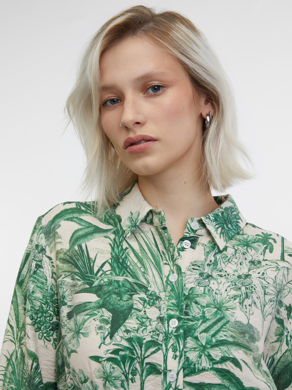 Orsay Zeleno-bež ženska srajčna obleka ORSAY