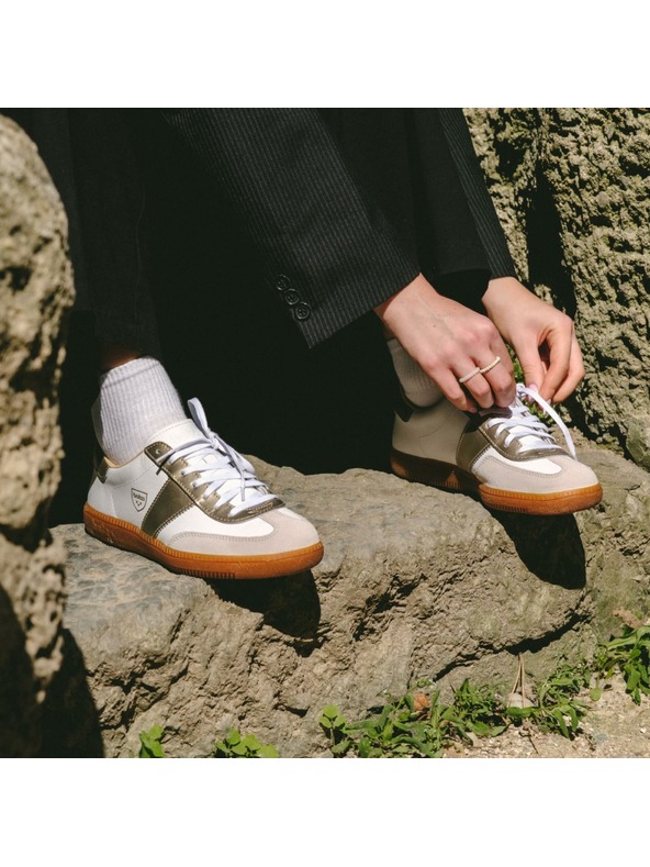 Vasky Moške usnjene superge / škornji bele in zlate barve Botas Iconic All Stars 62